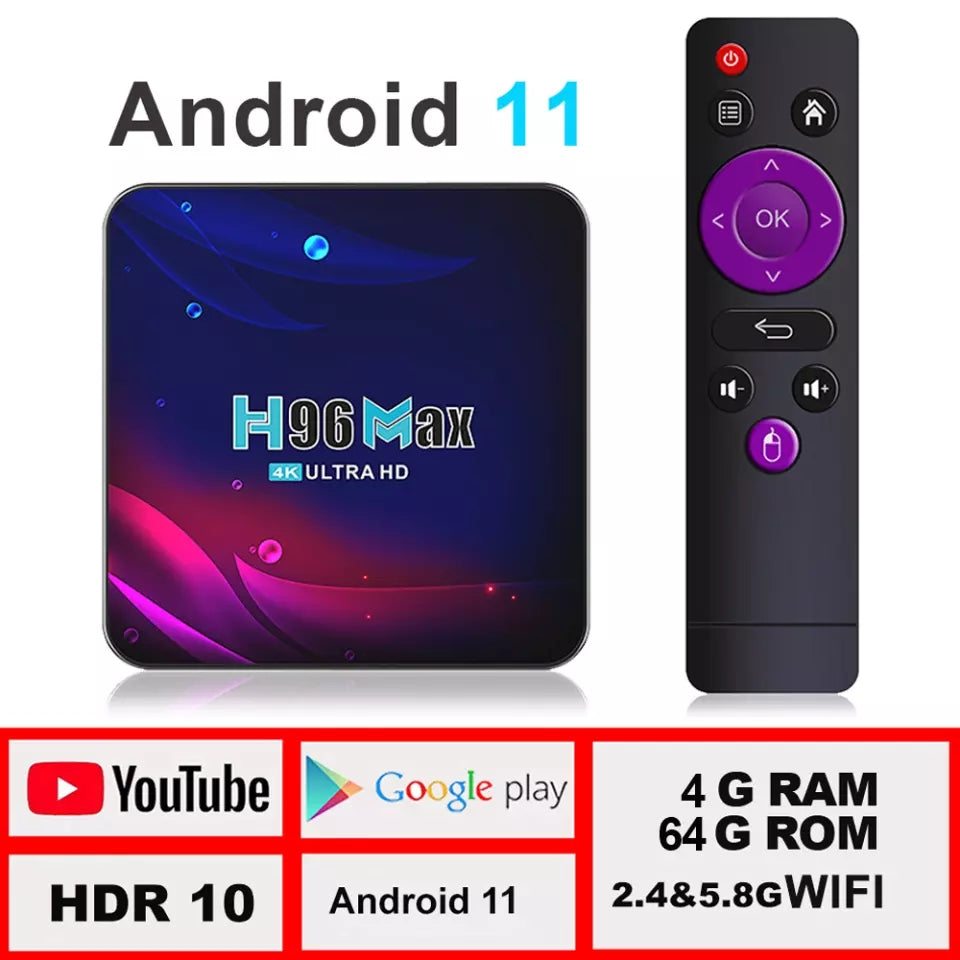 NO vip-X96 Android TV Box – 4K Smart Media Player with WiFi, HDMI & App Support